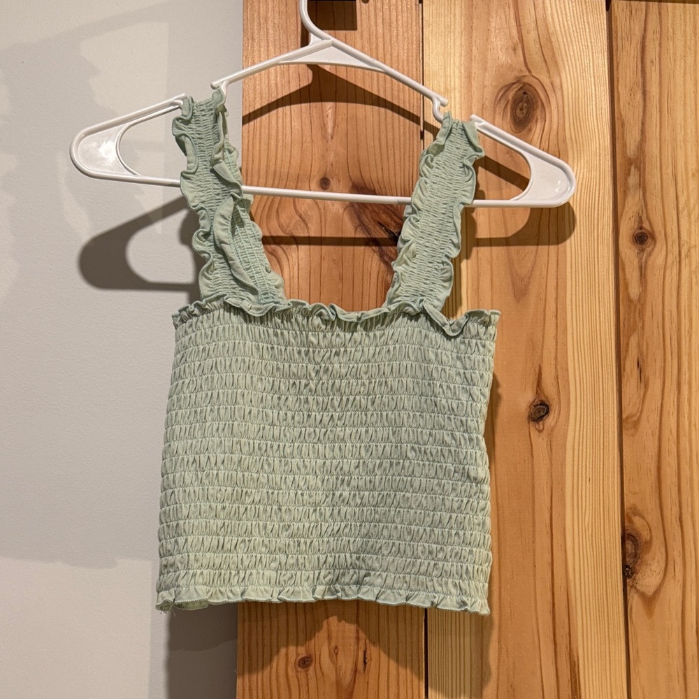 Hollister Light Green Ribbed Tank Top